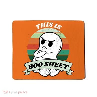 This Is Boo Sheet Cartoon Ghost Funny Halloween Mousepad