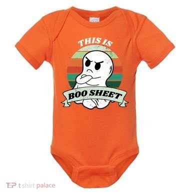 This Is Boo Sheet Cartoon Ghost Funny Halloween Baby Bodysuit