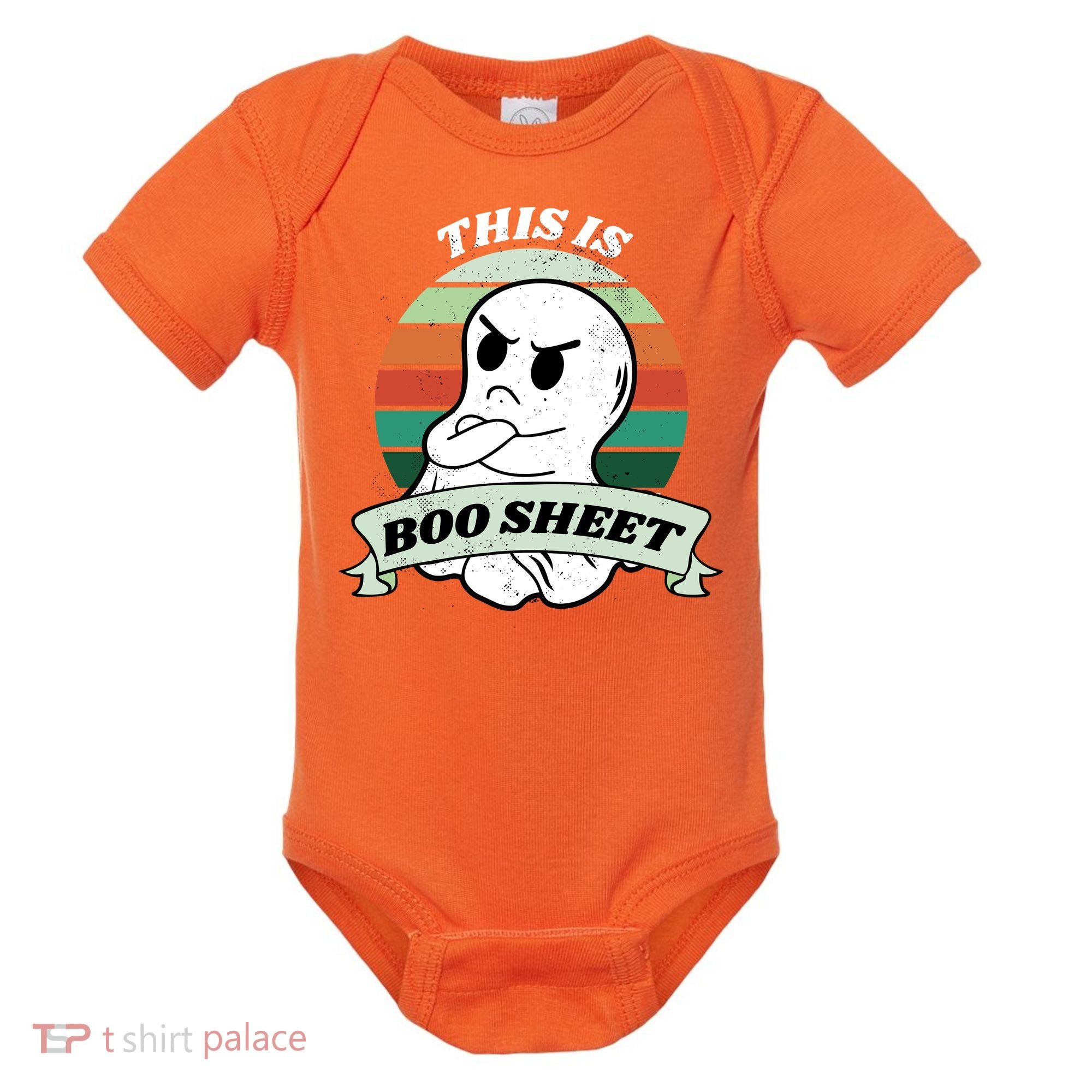 This Is Boo Sheet Cartoon Ghost Funny Halloween Baby Bodysuit