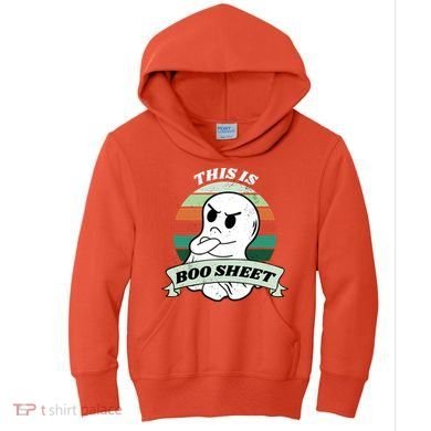 This Is Boo Sheet Cartoon Ghost Funny Halloween Kids Hoodie