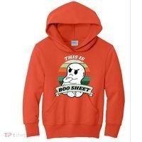 This Is Boo Sheet Cartoon Ghost Funny Halloween Kids Hoodie thumb 0