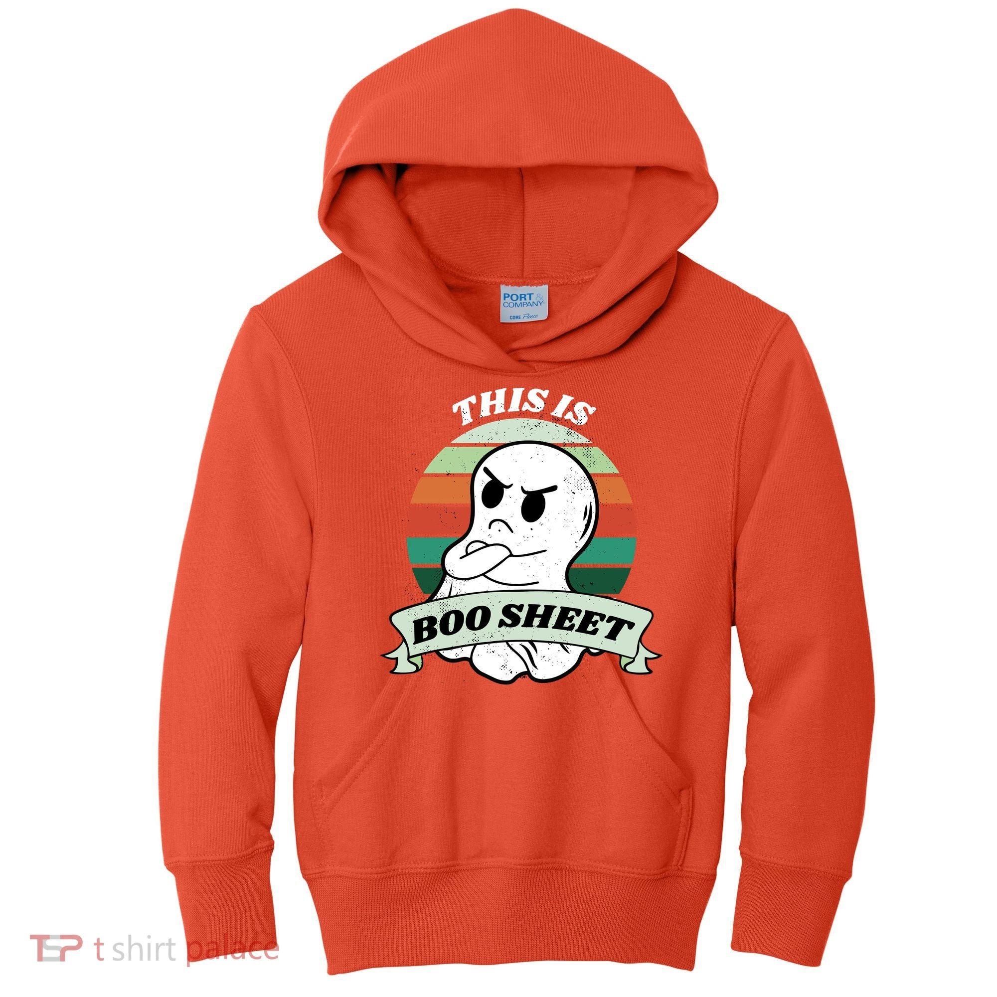 This Is Boo Sheet Cartoon Ghost Funny Halloween Kids Hoodie