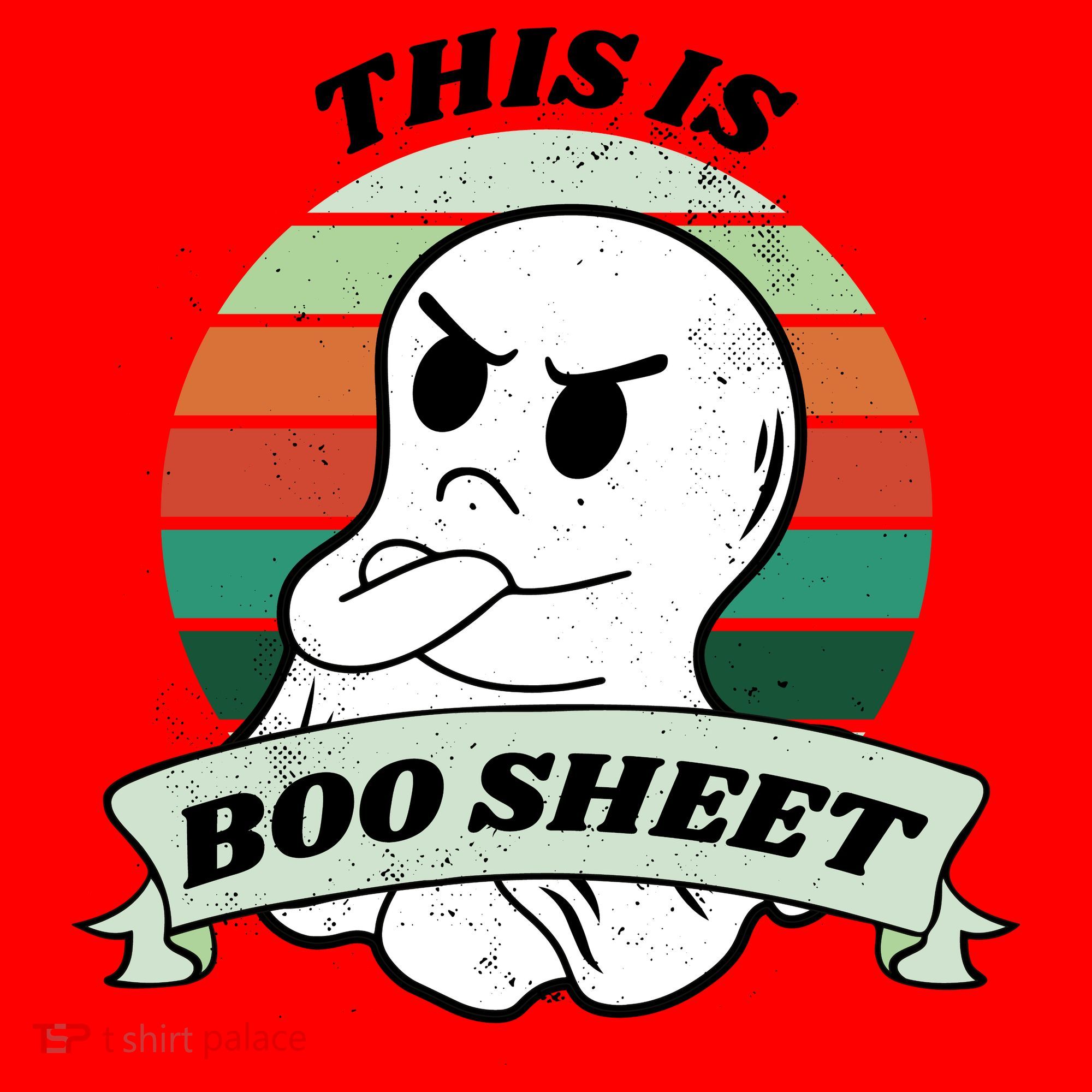 This Is Boo Sheet Cartoon Ghost Funny Halloween Santa Hat
