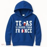 Texas Is Bigger Than France Funny Saying Cool Gift Kids Hoodie thumb 0
