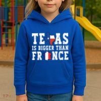 Texas Is Bigger Than France Funny Saying Cool Gift Kids Hoodie thumb 3