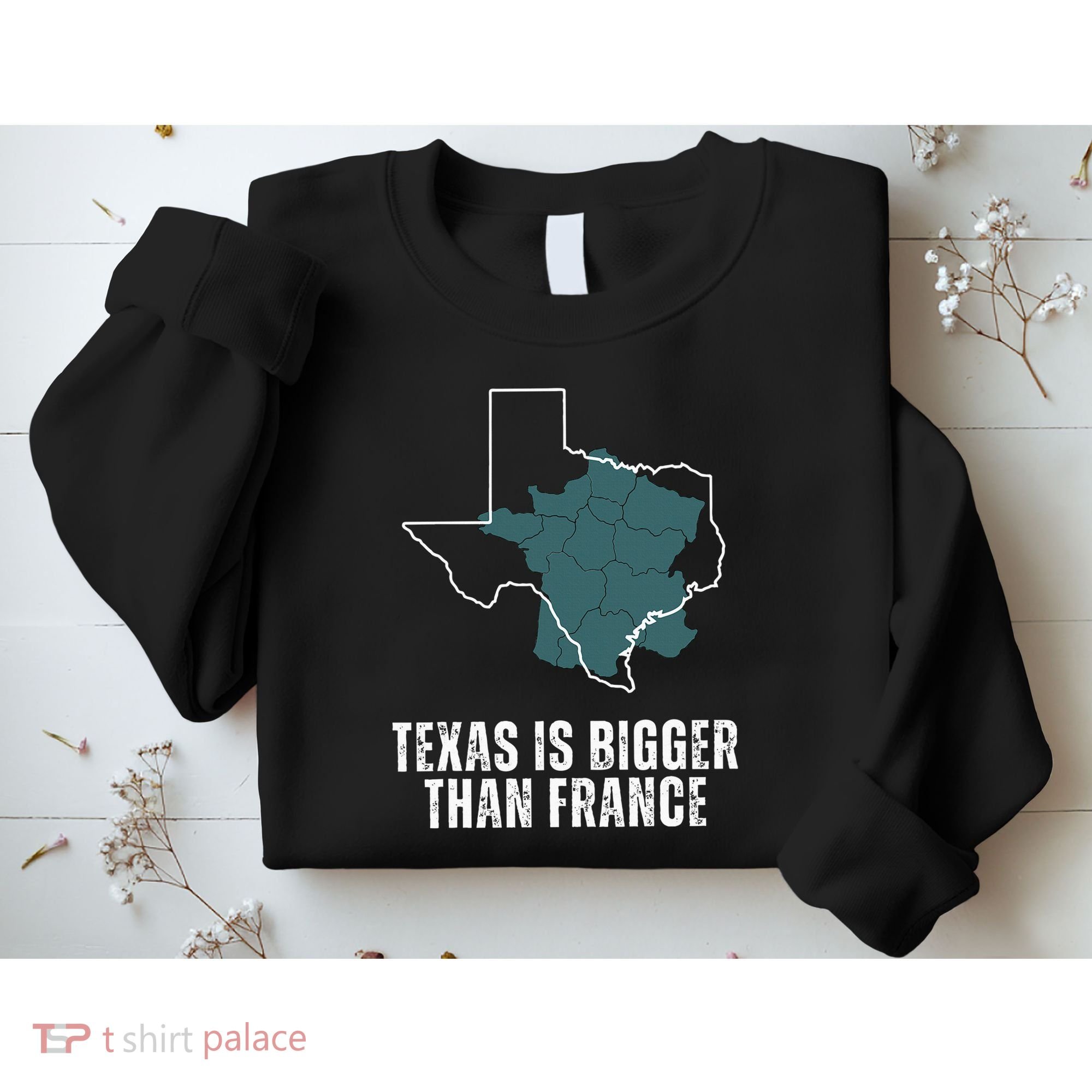 Texas Is Bigger Than France And Armed Funny Usa Sweatshirt