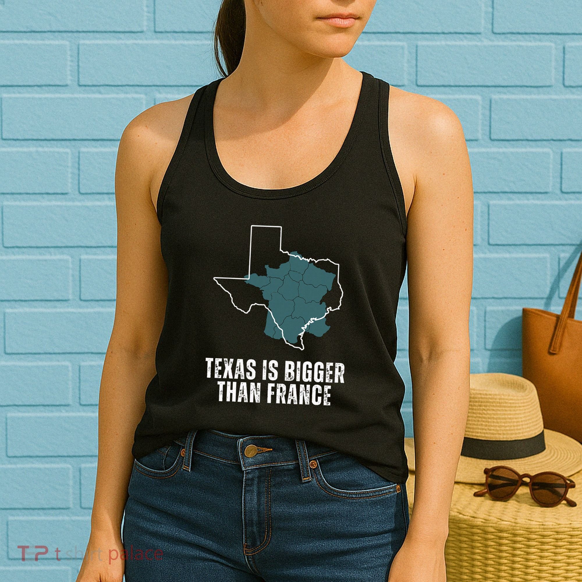 Texas Is Bigger Than France And Armed Funny Usa Women's Tank Top