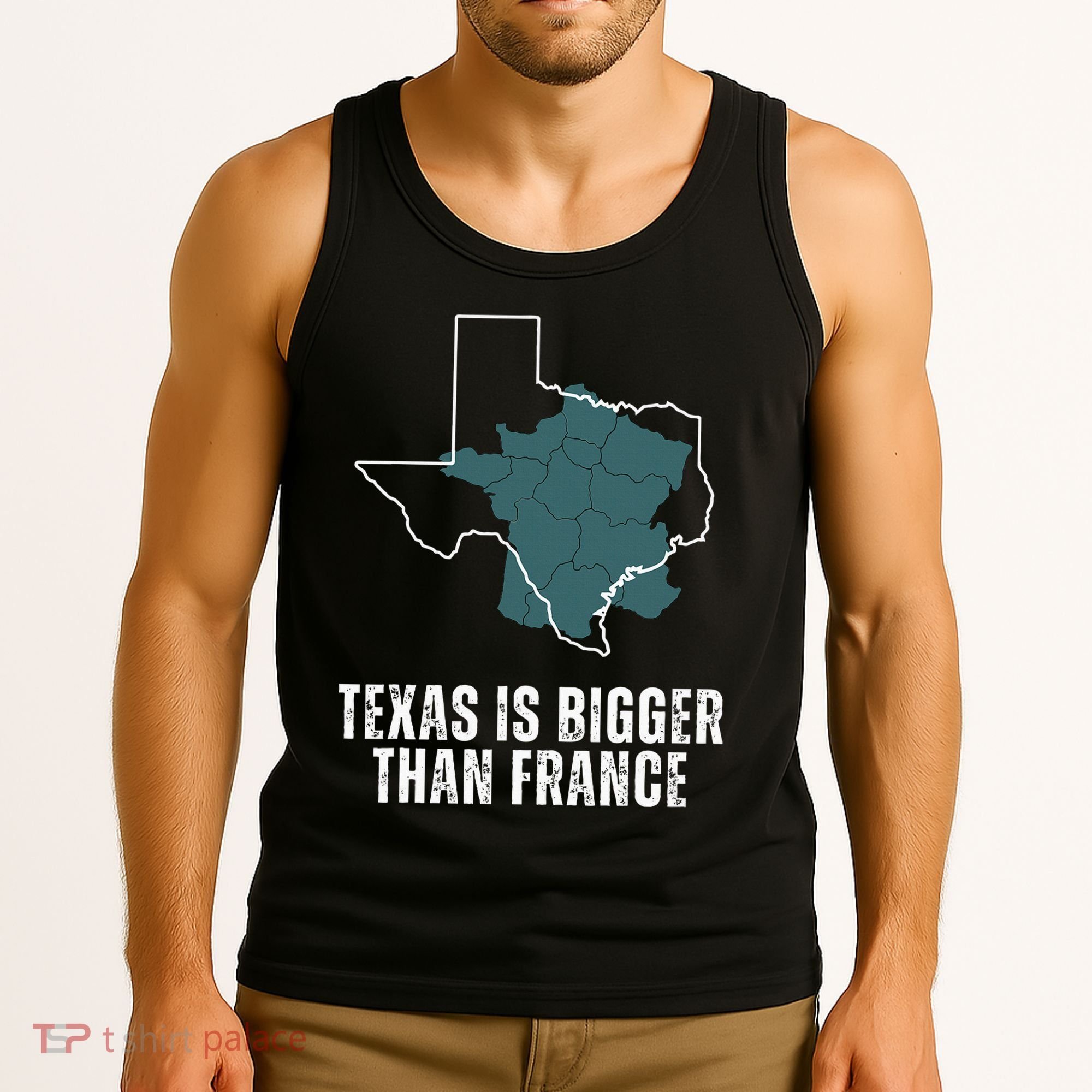 Texas Is Bigger Than France And Armed Funny Usa Tank Top