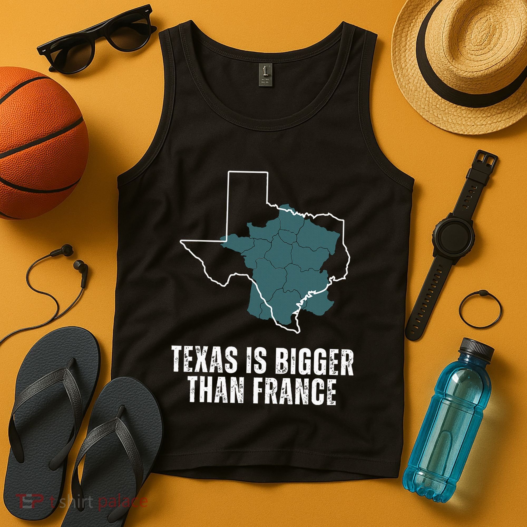 Texas Is Bigger Than France And Armed Funny Usa Tank Top