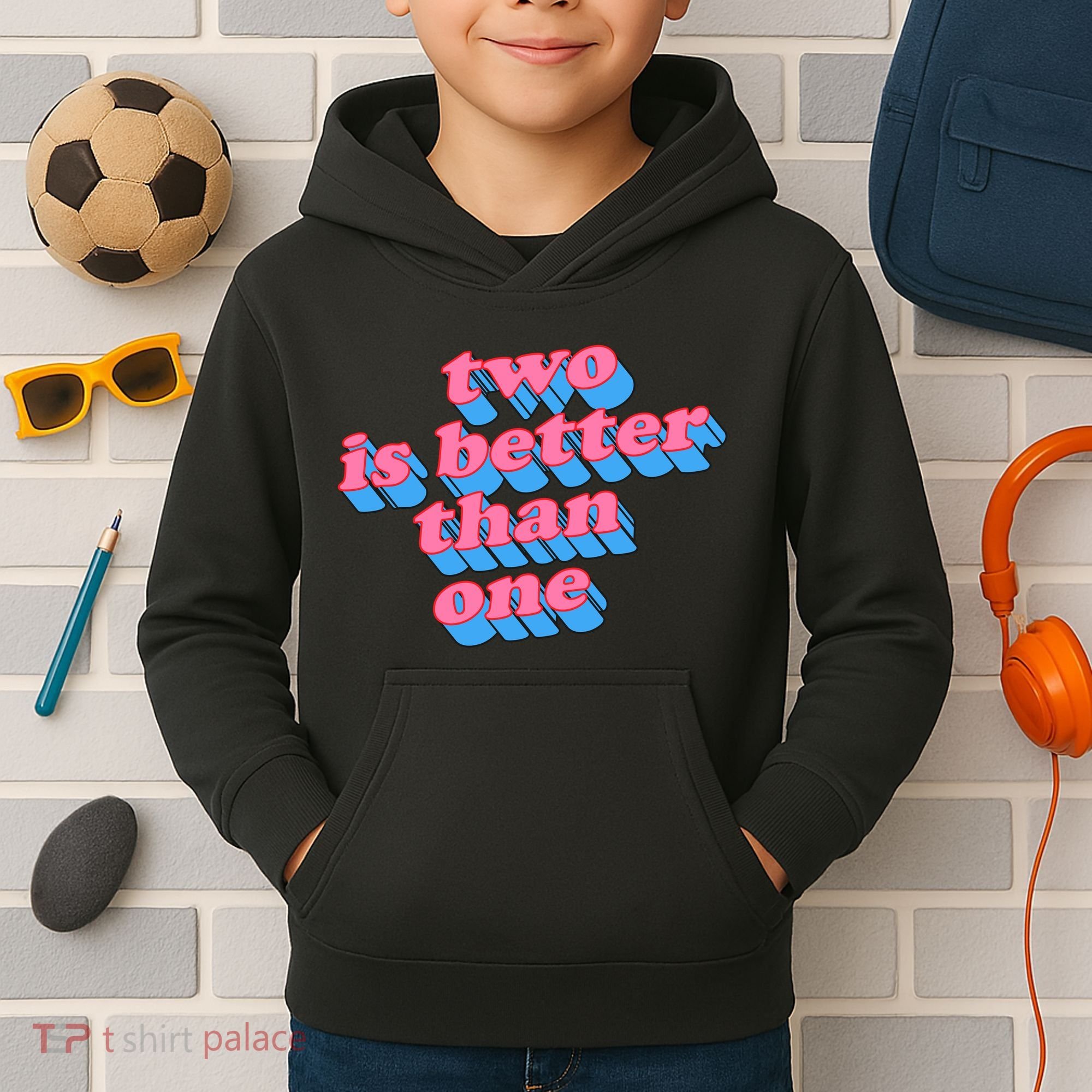 Two Is Better Than One Valentine Kids Hoodie