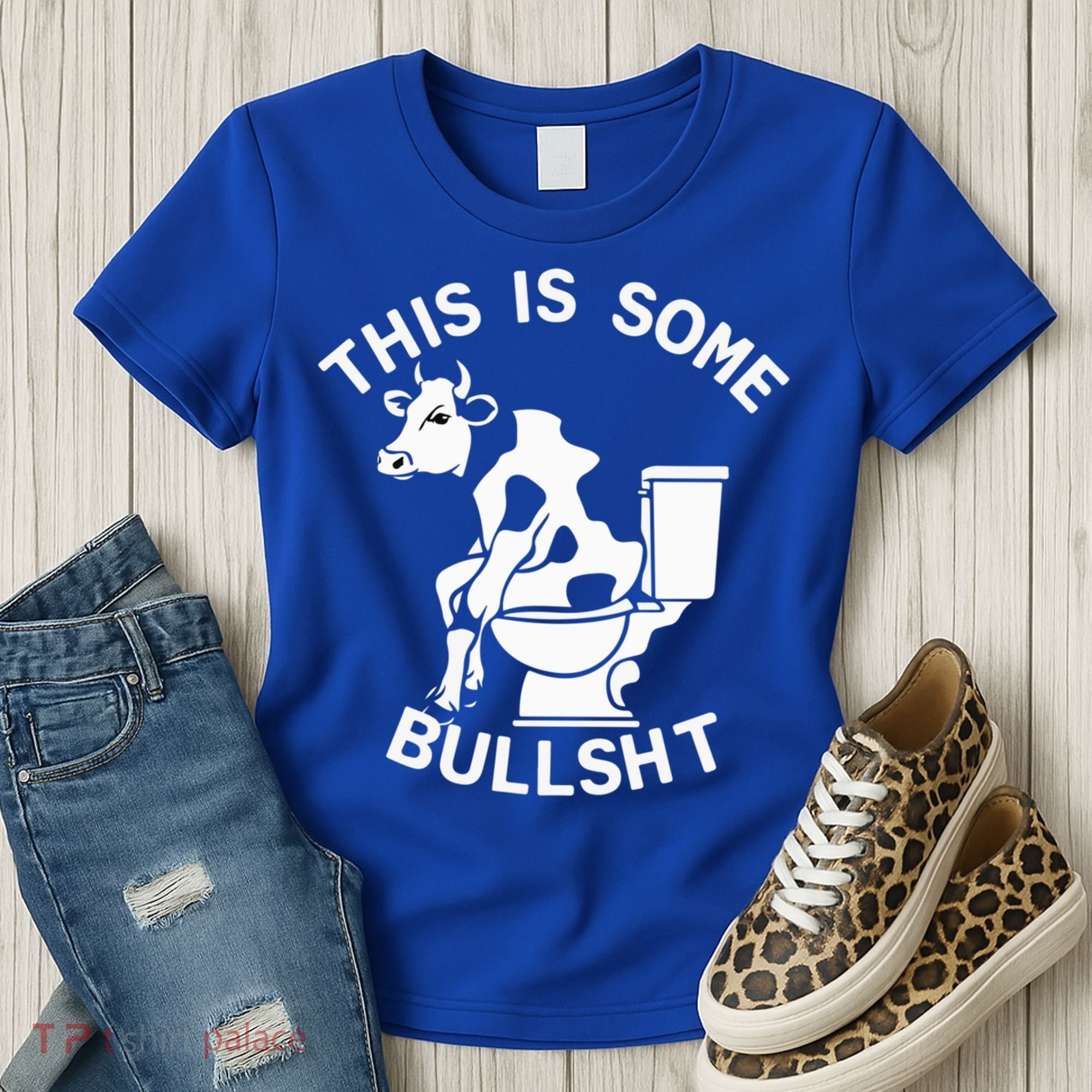 This Is Bullshit Bull Is Sitting On A Toilet Funny Sarcastic Funny Gift Women's T-Shirt
