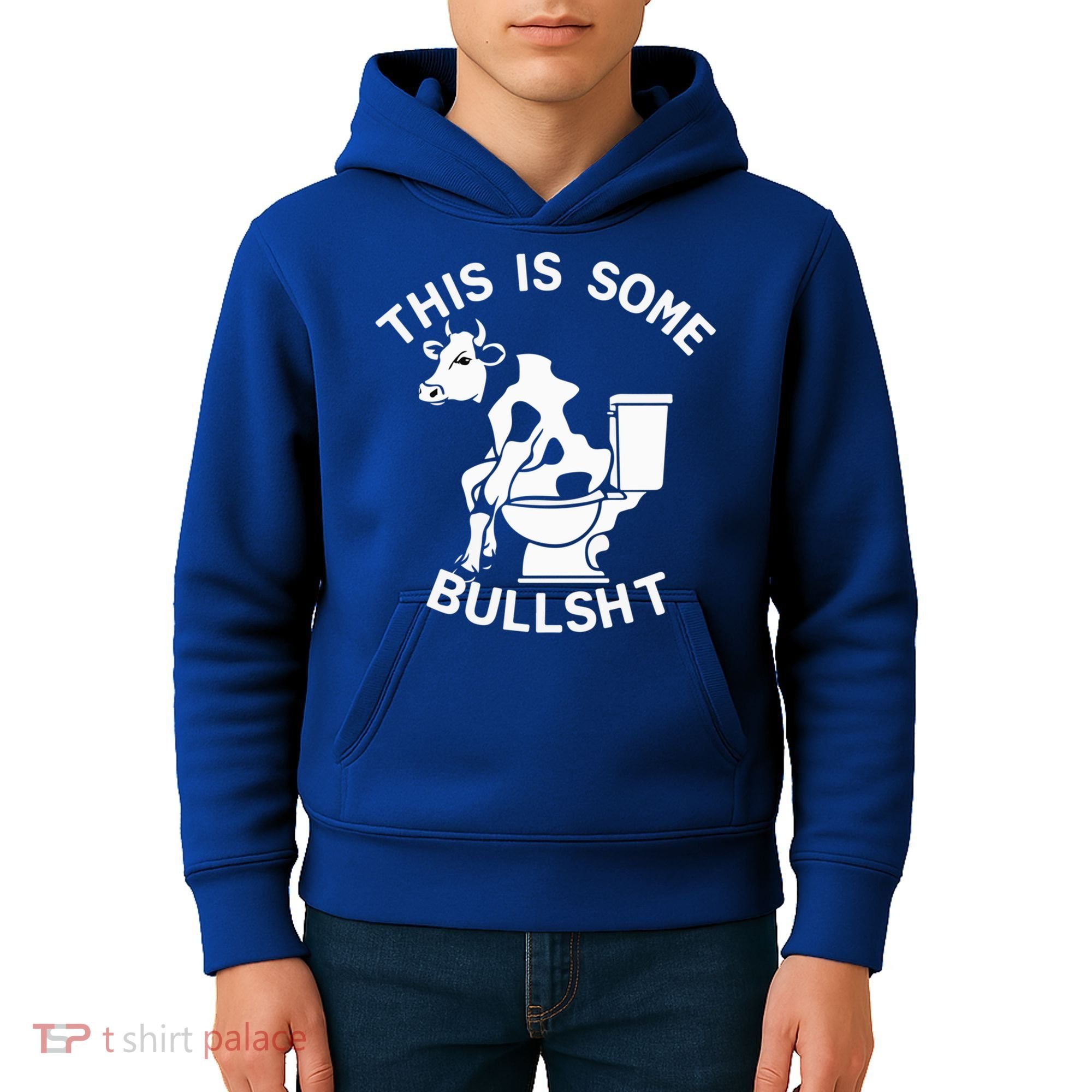 This Is Bullshit Bull Is Sitting On A Toilet Funny Sarcastic Funny Gift Kids Hoodie