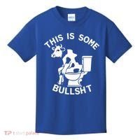 This Is Bullshit Bull Is Sitting On A Toilet Funny Sarcastic Funny Gift Kids T-Shirt thumb 0
