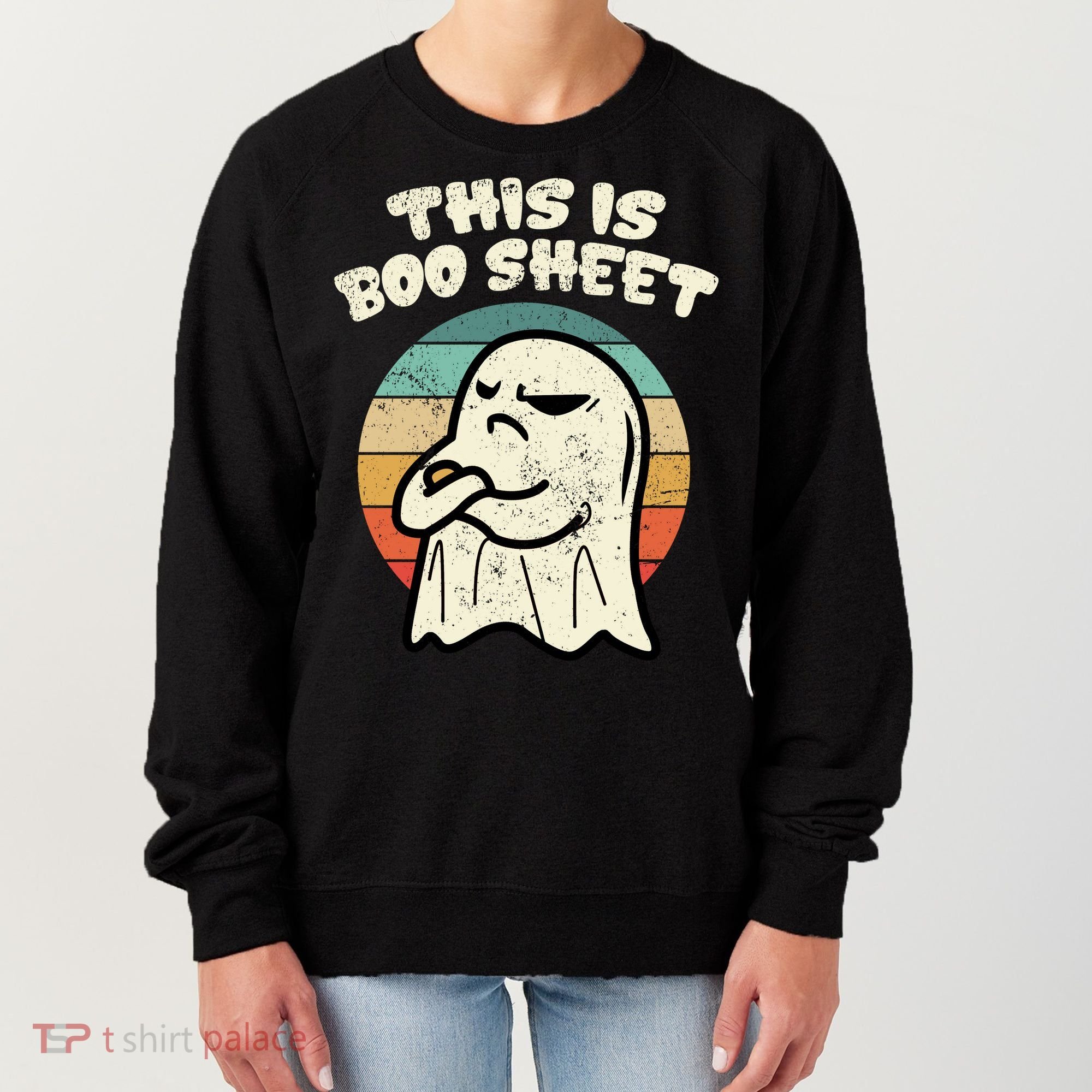 This Is Boo Sheet Ghost Retro Halloween Costume Women's Sweatshirt