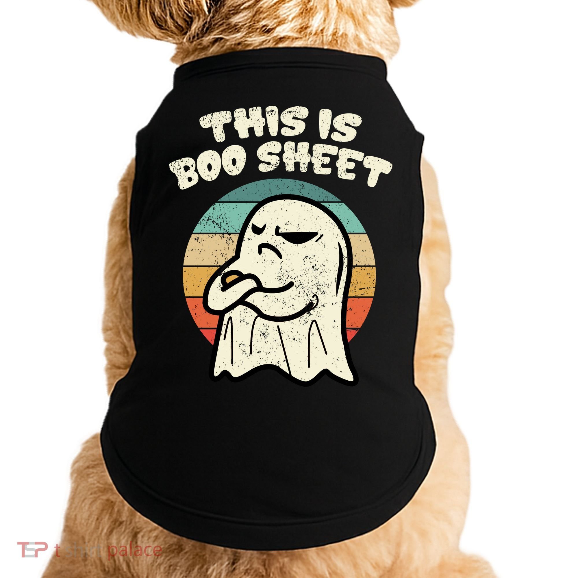 This Is Boo Sheet Ghost Retro Halloween Costume Doggie Tank