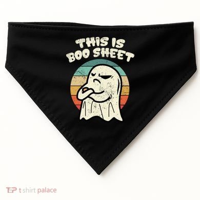 This Is Boo Sheet Ghost Retro Halloween Costume USA-Made Doggie Bandana