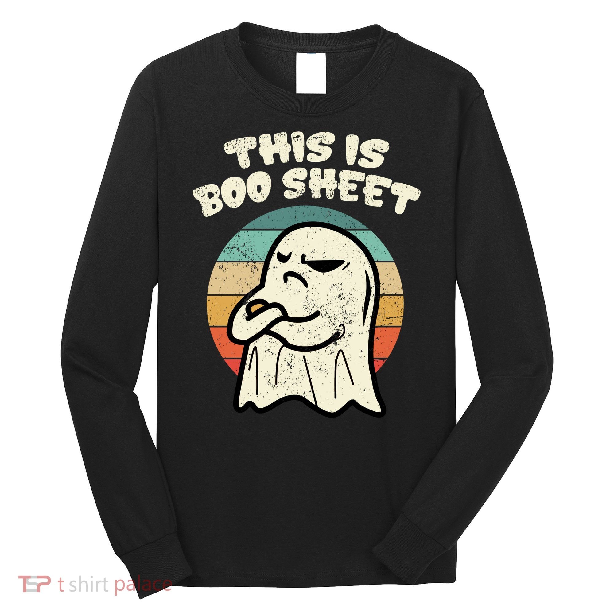 This Is Boo Sheet Ghost Retro Halloween Costume Long Sleeve Shirt
