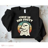 This Is Boo Sheet Ghost Retro Halloween Costume Sweatshirt thumb 2