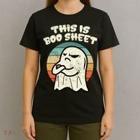 This Is Boo Sheet Ghost Retro Halloween Costume T-Shirt thumb 4