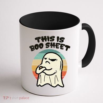 This Is Boo Sheet Ghost Retro Halloween Costume Coffee Mug back