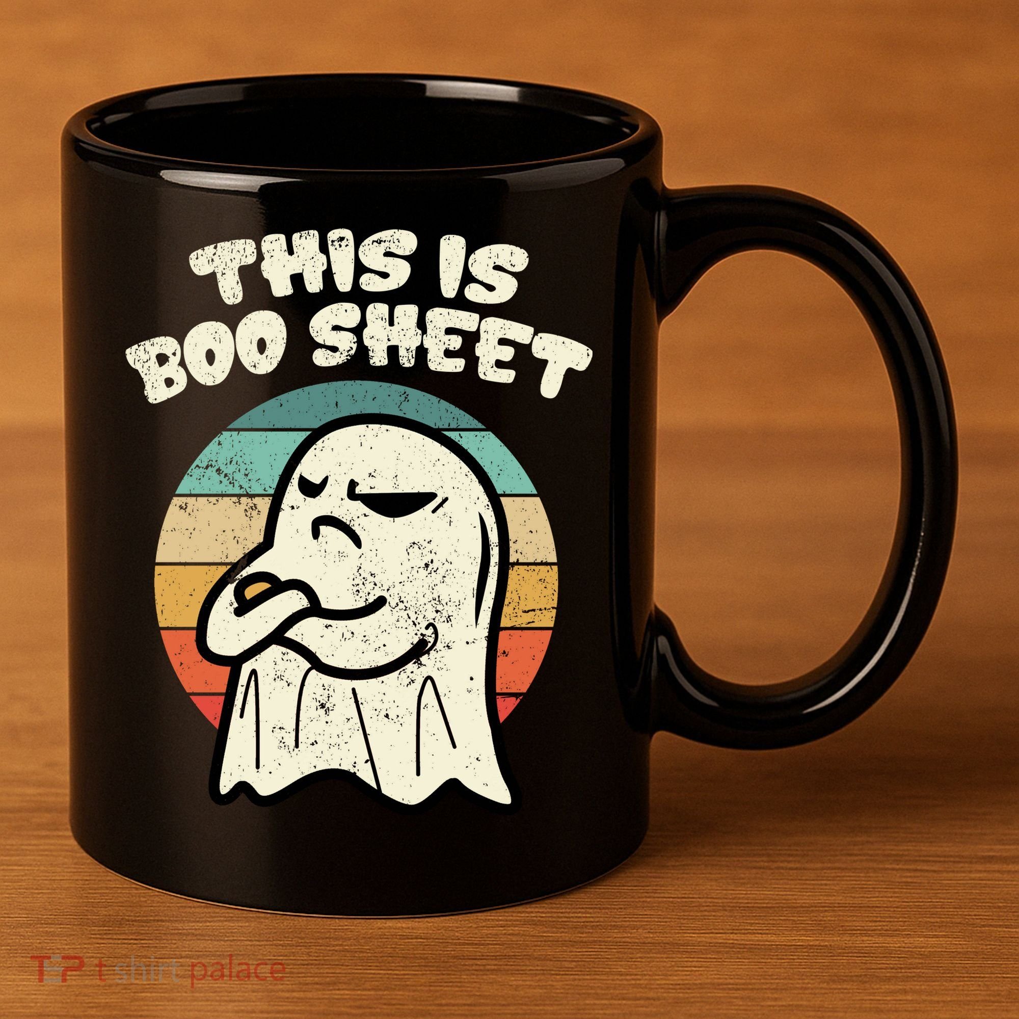 This Is Boo Sheet Ghost Retro Halloween Costume 11oz C Handle Ceramic Mug