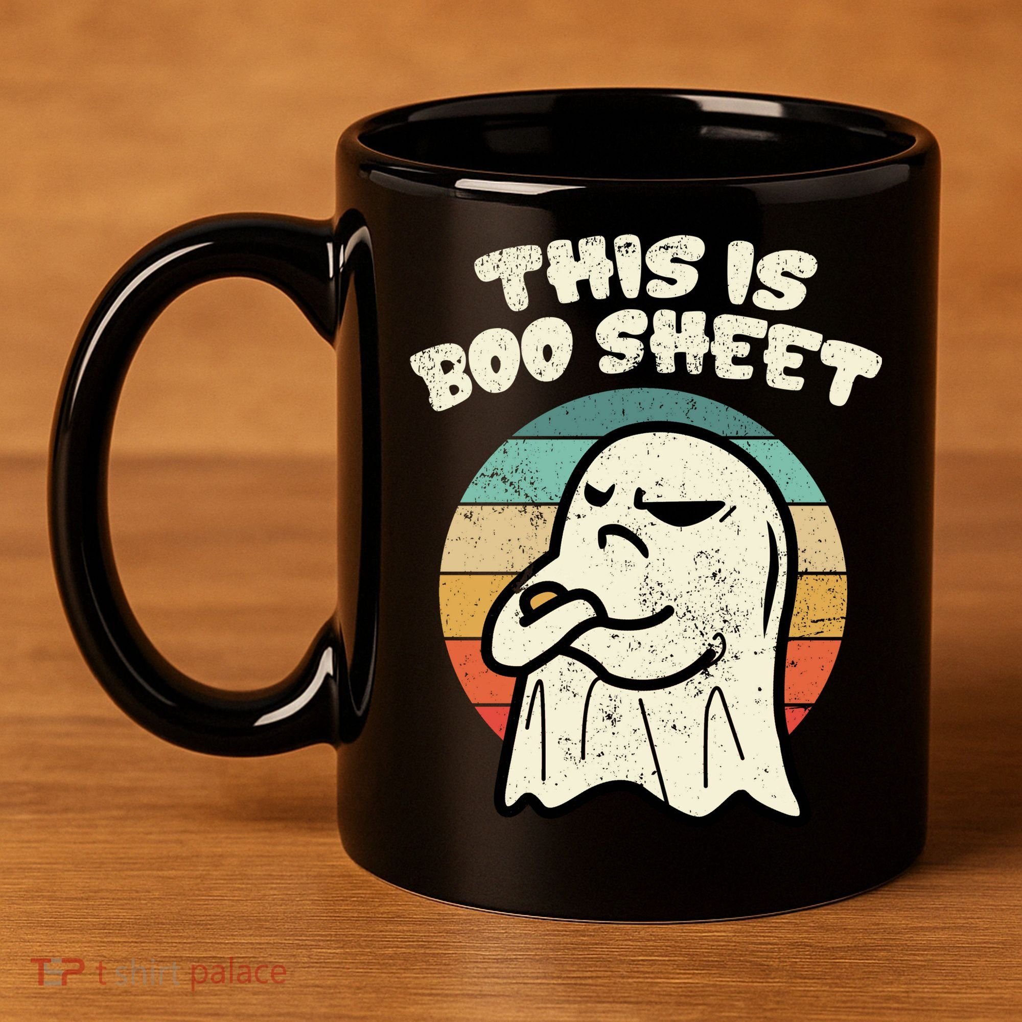 This Is Boo Sheet Ghost Retro Halloween Costume 11oz C Handle Ceramic Mug