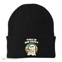 This Is Boo Sheet Ghost Retro Halloween Costume Beanie thumb 0