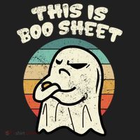 This Is Boo Sheet Ghost Retro Halloween Costume Beanie thumb 2