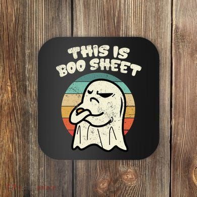 This Is Boo Sheet Ghost Retro Halloween Costume Coaster