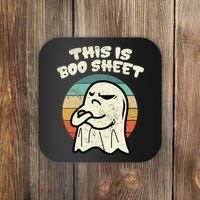 This Is Boo Sheet Ghost Retro Halloween Costume Coaster thumb 0