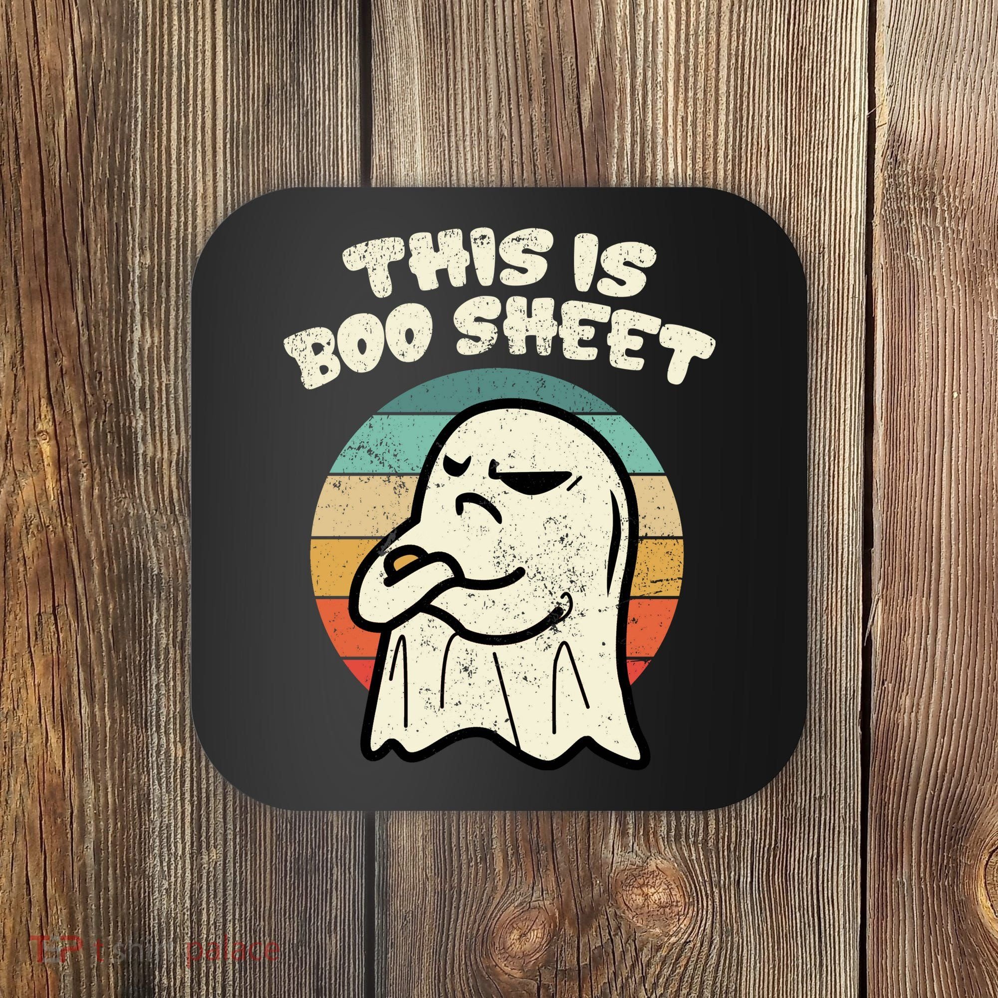 This Is Boo Sheet Ghost Retro Halloween Costume Coaster