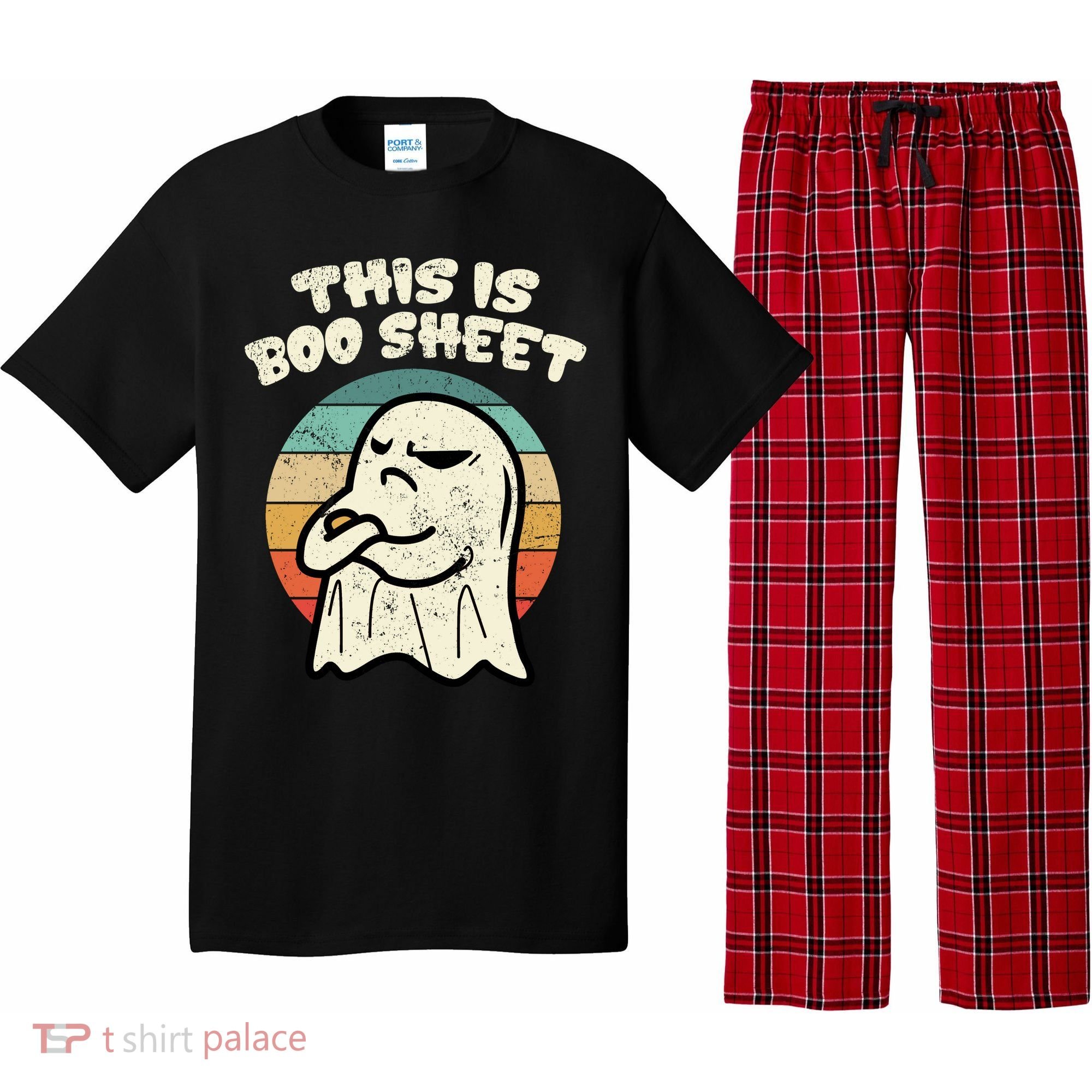 This Is Boo Sheet Ghost Retro Halloween Costume Pajama Set