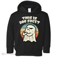 This Is Boo Sheet Ghost Retro Halloween Costume Toddler Hoodie thumb 0