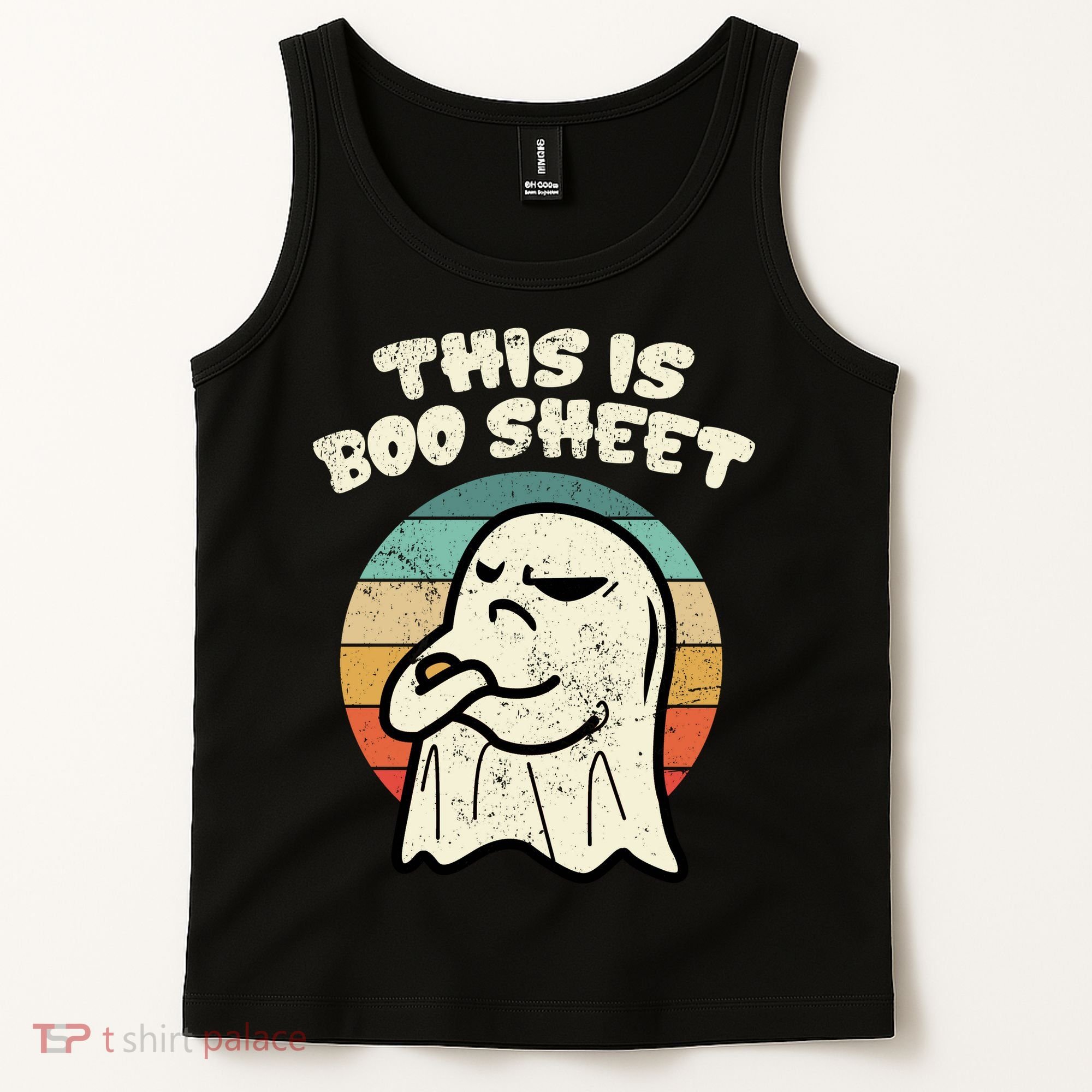 This Is Boo Sheet Ghost Retro Halloween Costume Tank Top