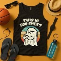 This Is Boo Sheet Ghost Retro Halloween Costume Tank Top thumb 4