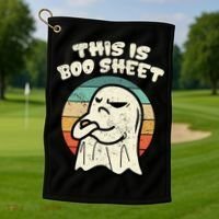 This Is Boo Sheet Ghost Retro Halloween Costume Golf Towel thumb 1