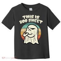 This Is Boo Sheet Ghost Retro Halloween Costume Toddler T-Shirt thumb 0