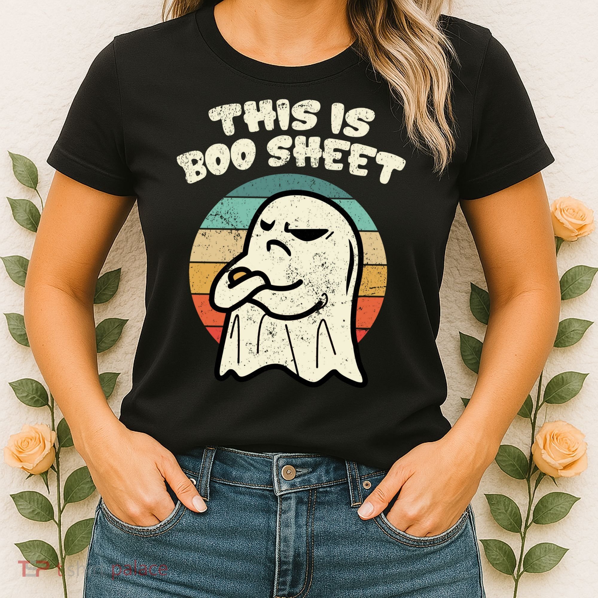 This Is Boo Sheet Ghost Retro Halloween Costume Women's T-Shirt