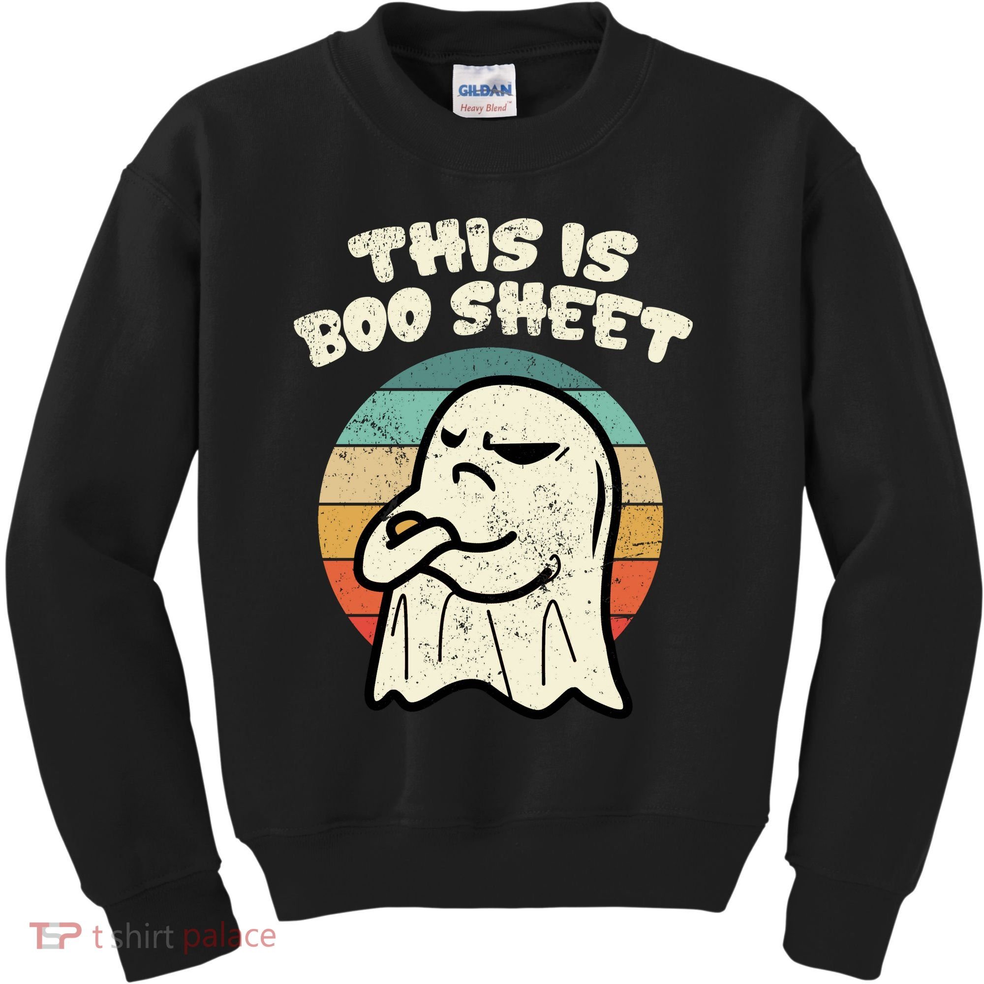 This Is Boo Sheet Ghost Retro Halloween Costume Kids Sweatshirt