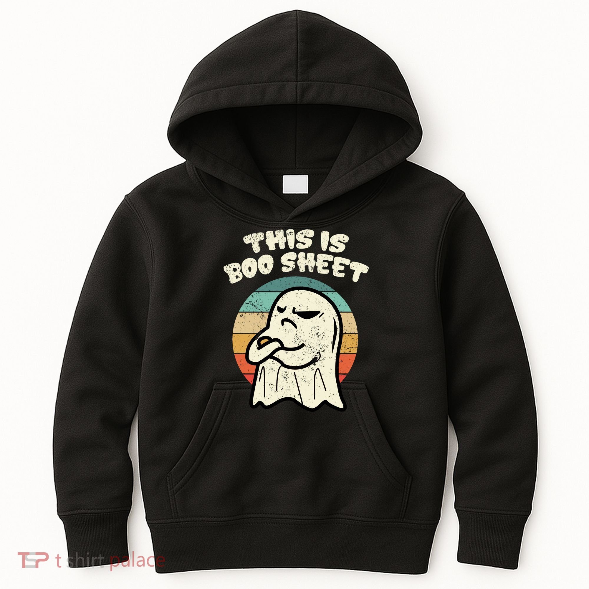 This Is Boo Sheet Ghost Retro Halloween Costume Kids Hoodie