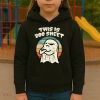 This Is Boo Sheet Ghost Retro Halloween Costume Kids Hoodie thumb 3