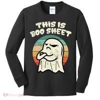 This Is Boo Sheet Ghost Retro Halloween Costume Kids Long Sleeve Shirt thumb 0