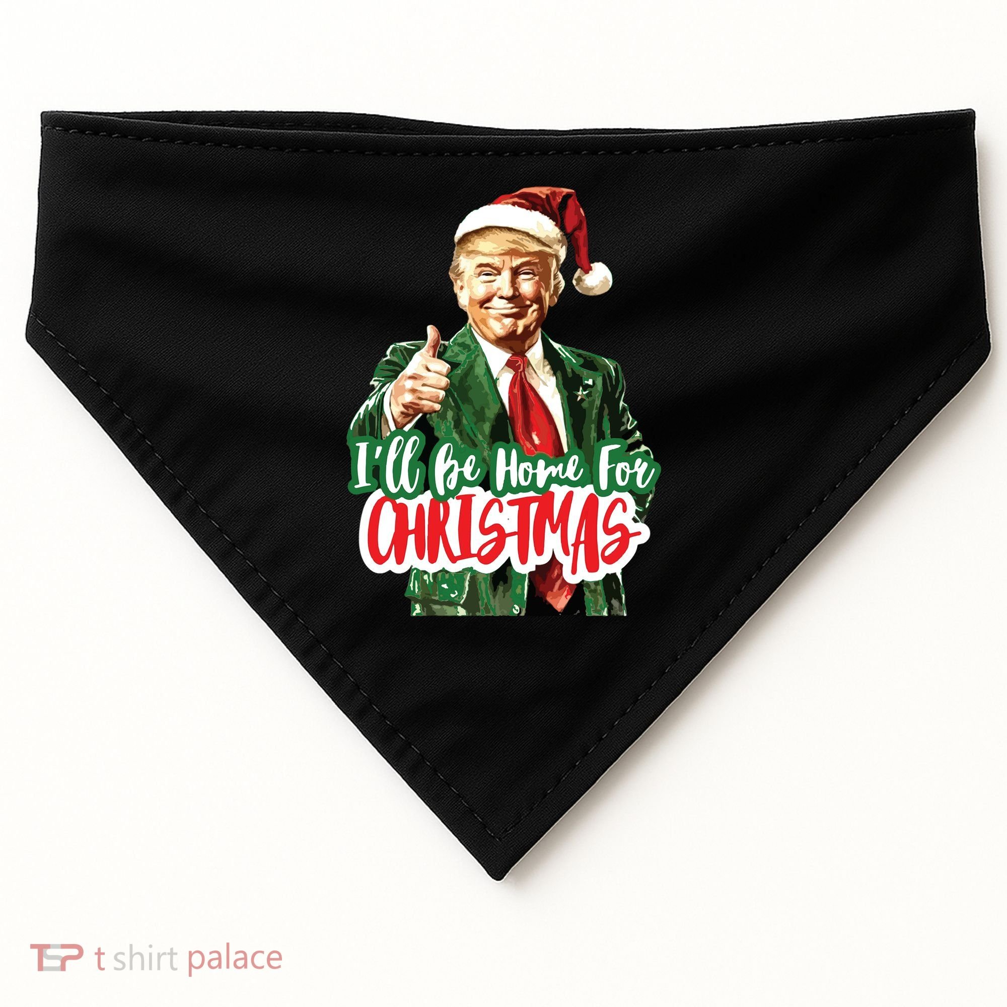Trump ILl Be Home For Christmas USA-Made Doggie Bandana