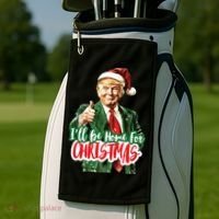 Trump ILl Be Home For Christmas Golf Towel thumb 2