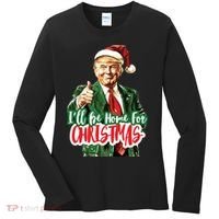 Trump ILl Be Home For Christmas Women's Long Sleeve Shirt thumb 0