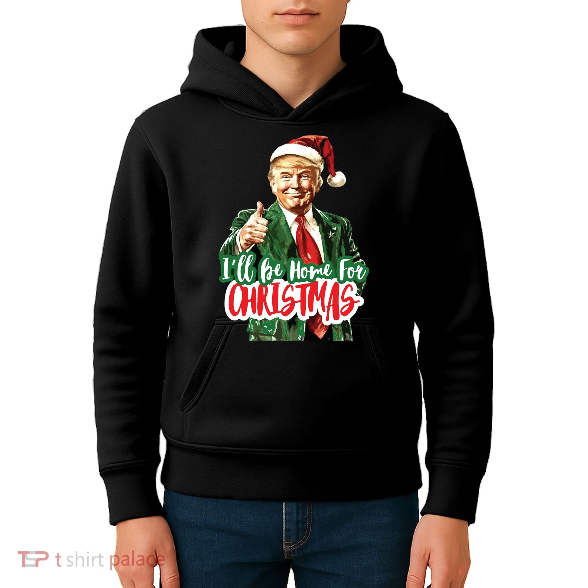 Trump ILl Be Home For Christmas Kids Hoodie