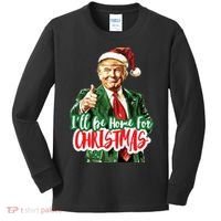 Trump ILl Be Home For Christmas Kids Long Sleeve Shirt thumb 0