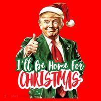 Trump ILl Be Home For Christmas Santa Hat thumb 1