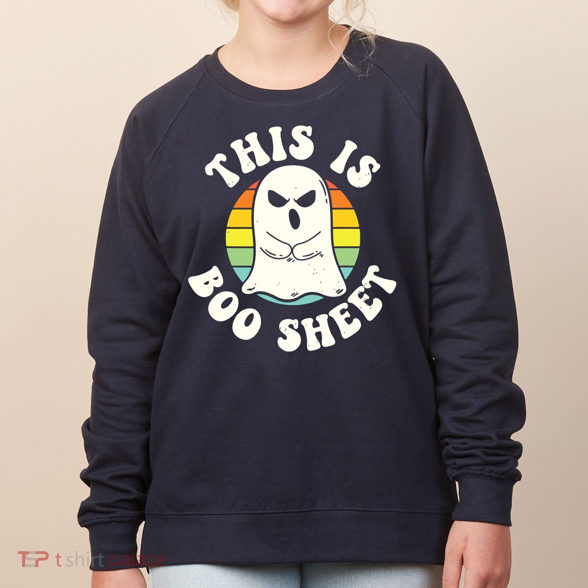 This Is Boo Sheet Ghost Retro Halloween Costume Women's Sweatshirt