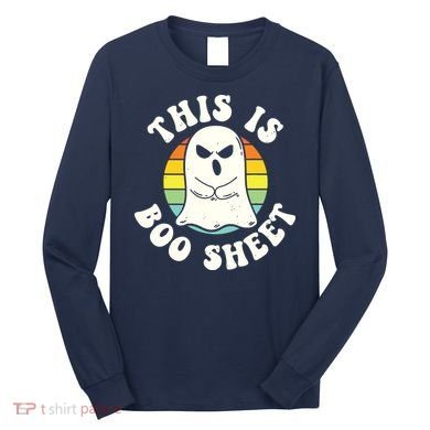 This Is Boo Sheet Ghost Retro Halloween Costume Long Sleeve Shirt